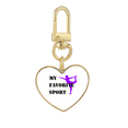 thumbnail image 1 of Like Sports Fitness Balanced Body Building Gold Heart Keychain Metal Keyring Holder, 1 of 3