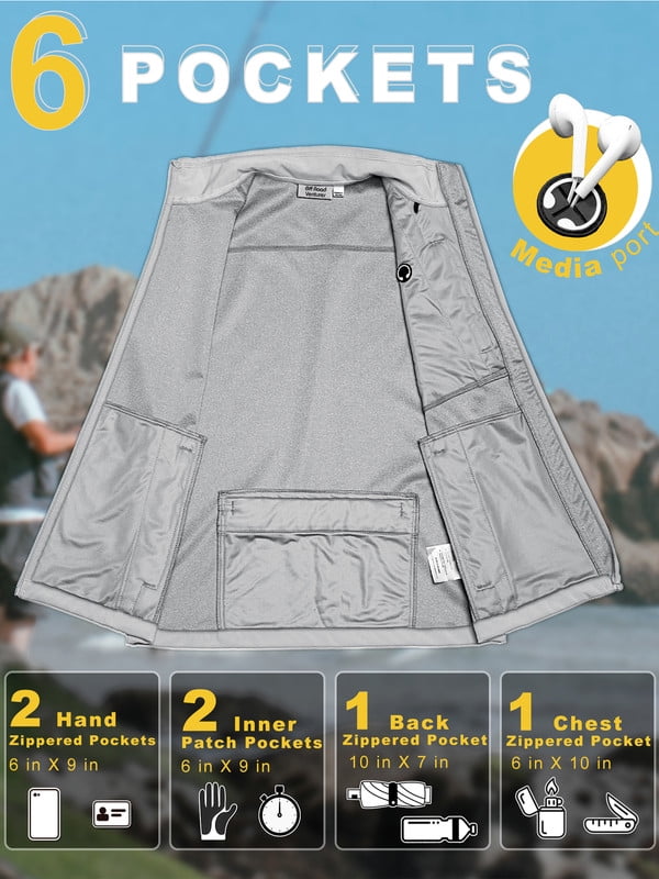 Off Road Ventures Mens Golf Vest Lightweight Waterproof Sleeveless Softshell Running Vest for Outerwear Fishing
