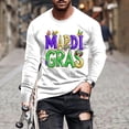 thumbnail image 1 of TIMIFIS Mardi Gras T-Shirts à Manches Longues pour Hommes Grande Taille Imprimés Carnaval Classique Col Rond Hauts, 1 of 5