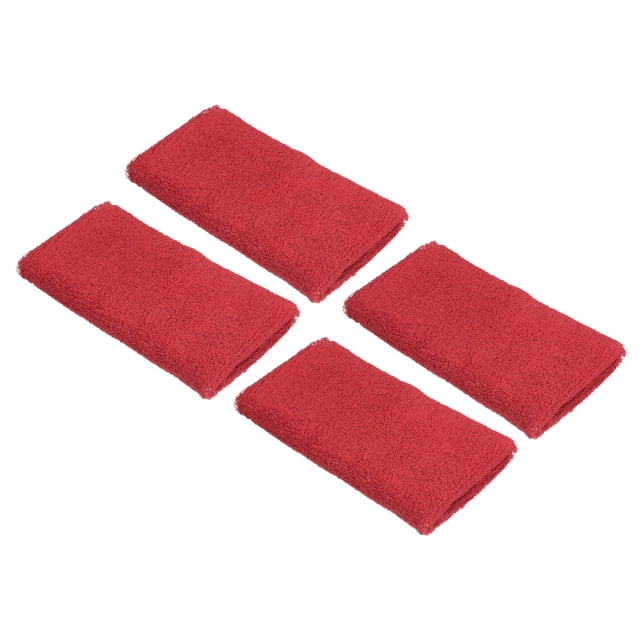 Unique Bargains Bracelets de Sport 8x15cm en Éponge Absorbante, Rouge 4 Pack