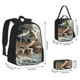 thumbnail image 2 of Disketp Wolf Family Winter Wonderland Mochila Estampada de Gran Capacidad con Lonchera y Estuche, Set de 3 Piezas para Estudiantes, 2 of 7