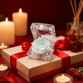 thumbnail image 6 of Enchanted Rose in Acrylic Crystal Ring Box, Handmade Real Preserved Fresh Flower Eternity Rose Romantic Gift for Her Mother's Day Surprise Mom Wife （White）, 6 of 6