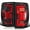 Black Housing Clear Lens Red LED, variant on Spec-D Tuning Jet Black Tail Lights w/ Fiber Optic Sequential LED Turn Signal Lights Compatible with 2019-2024 Dodge Ram 2500/3500