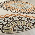 thumbnail image 6 of SAFAVIEH Veranda Axum Geometric Indoor/Outdoor Area Rug, 6'7" x 6'7" Round, Cream/Terracotta, 6 of 9