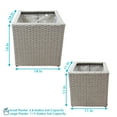 thumbnail image 5 of Sunnydaze Modern Assorted Square Gray Polyrattan Indoor Planter with Liner 2-Count, 5 of 8