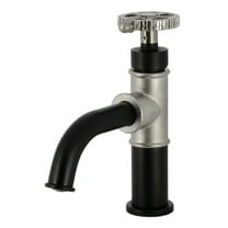 Kingston Brass KS2828CG Fuller One-Handle Single-Hole Bathroom Faucet with Push Pop-Up Drain, Matte Black/Brushed Nickel