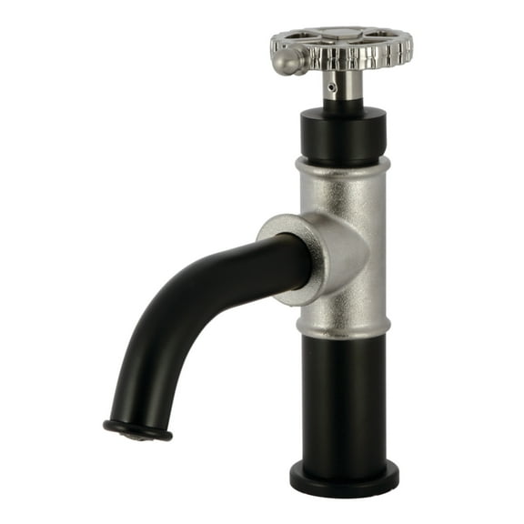 Kingston Brass KS2828CG Fuller One-Handle Single-Hole Bathroom Faucet with Push Pop-Up Drain, Matte Black/Brushed Nickel
