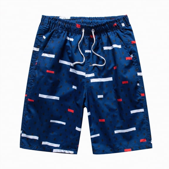 KPOPLK Men's Swim Trunks Quick Dry Board Shorts with Pockets Beach Shorts Bathing Suits for Men - No Mesh Liner(Blue,L)