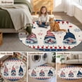 thumbnail image 6 of 4th of Washable Round Area Rug 6 ft, July Gnome Red and Blue Patriotic, Soft Non Slip Rugs Stain Repellent Indoor Felt Carpet for Living Dining Room Bedroom Home Office, 6 of 9