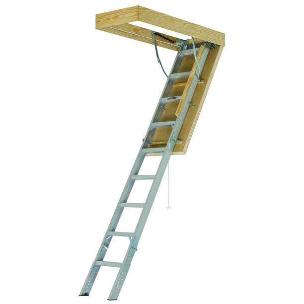 Louisville Ladder 30x54 Aluminium Attic Ladder, 375pound Load Capacity