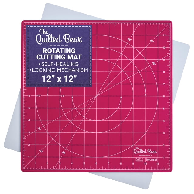 Alfombrilla de corte giratoria The Quilted Bear, 30 x 30 cm, autocurativa, rosa