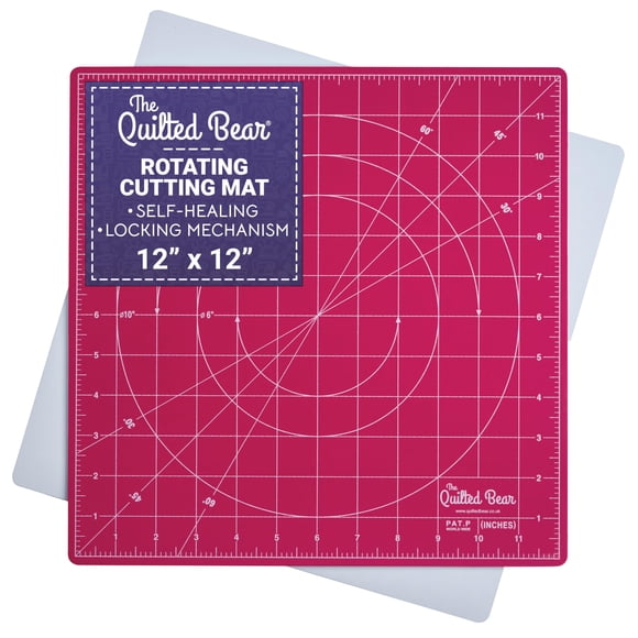 Alfombrilla de corte giratoria The Quilted Bear, 30 x 30 cm, autocurativa, rosa