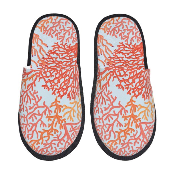 Fotbe Corals Pantuflas Peludas para Mujer con Estampado, Zapatillas de Peluche, Zapatos de Invierno para Casa, Uso Interior y Exterior-Medium