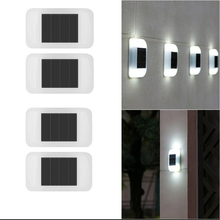 

Gnobogi 4PCS Solar Wall Light UP And Down Illuminate Outdoor Sunlight Lamp IP65 Waterproof Modern Decor For Home Garden Porch White