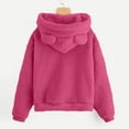 thumbnail image 6 of Wlynlyn Fuzzy Hoodies for Women Casual Fleece Long Sleeve Pajamas Sweatshirts Solid Color Loos Fitted Pullover Tops, 6 of 9