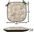 thumbnail image 5 of Beige Chair Seating Cushion Set of 4, Exotic Marine Animals in Retro Style Illustration Shells Starfish Seahorse Contemporary, Seat Pads for Office with Anti-slip Backing, 16"x16", Beige, by Ambesonne, 5 of 7
