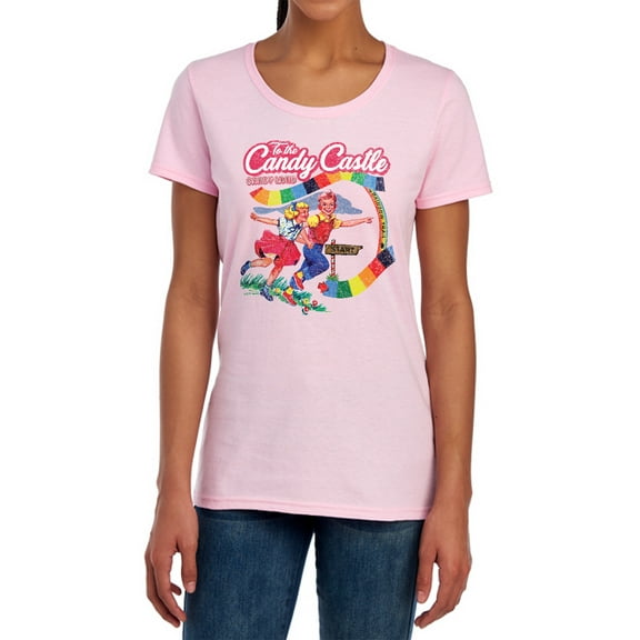 Candy Land to The Candy Castle Women's T Shirt, Pink, Medium