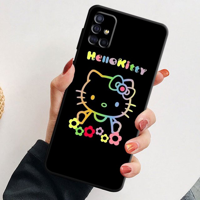 Funda de silicona de lujo con dibujos animados de Hello Kitty para Samsung Galaxy A70, A02s, A02, A01, A10, A20e, A10s, A03 Core, A04, A50, A40, A03s, A04s Fivean unisex