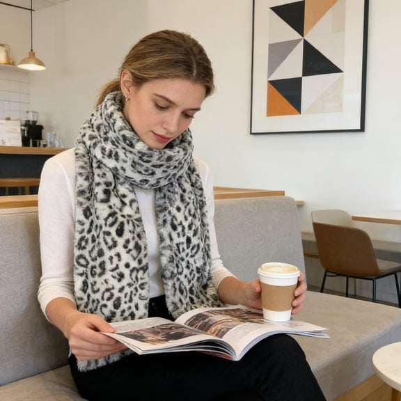 New Faux Fur Scarf With Hidden Zipper Pocket For Women,Soft Cozy And Warm Cell Phone And Valuables Winter Accessory