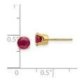 thumbnail image 3 of FB Jewels 14K Yellow Gold 5mm Ruby Earrings - July, 3 of 3