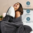 thumbnail image 3 of Bare Home Plush Sherpa Bed Blanket - Fluffy & Soft - Reversible - Lightweight - King, Forged Iron Gray, 3 of 10