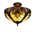 thumbnail image 3 of CHLOE Lighting ADIA Victorian Tiffany-Style Dark Bronze 2 Light Semi-Flush Fixture 16" Wide, 3 of 4
