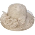 thumbnail image 7 of LinYooLi Women Organza Derby Sun Hat,Kentucky Fascinator Cocktail Tea Party Hat Flower Church Wedding Bridal Straw Caps, 7 of 7