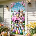 thumbnail image 6 of AZXY 35x71 Inch Happy Easter Door Cover, Dogs with Bunny Ears in Pink Truck Door Banner, Spring Fun Porch Wall Hanging Decor for Easter Party, 6 of 9