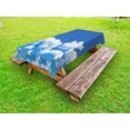 thumbnail image 1 of Landscape Outdoor Tablecloth, Floating Clouds in the Sky on A Sunny Day Summertime Natural Scene Picture Print, Decorative Washable Fabric Picnic Tablecloth, 58 X 120 Inches, White Blue, by Ambesonne, 1 of 2