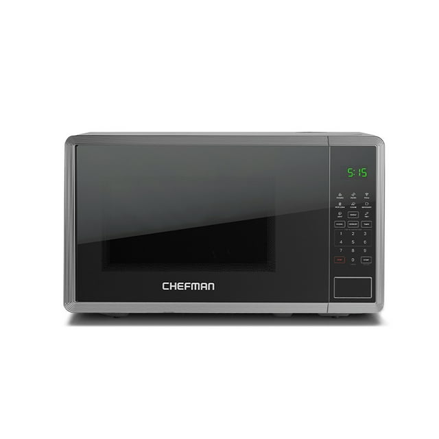 Chefman Microondas Digital 0.7 Pies Cúbicos | 8 Menús Automáticos Acabado Espejo
