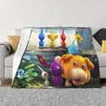 thumbnail image 4 of Lsque Pikmin Print Flannel Throw Blanket, Ultra-soft Blanket for Bed, Couch, Car, Hypoallergenic Anti-pilling blanket-80"x60", 4 of 8