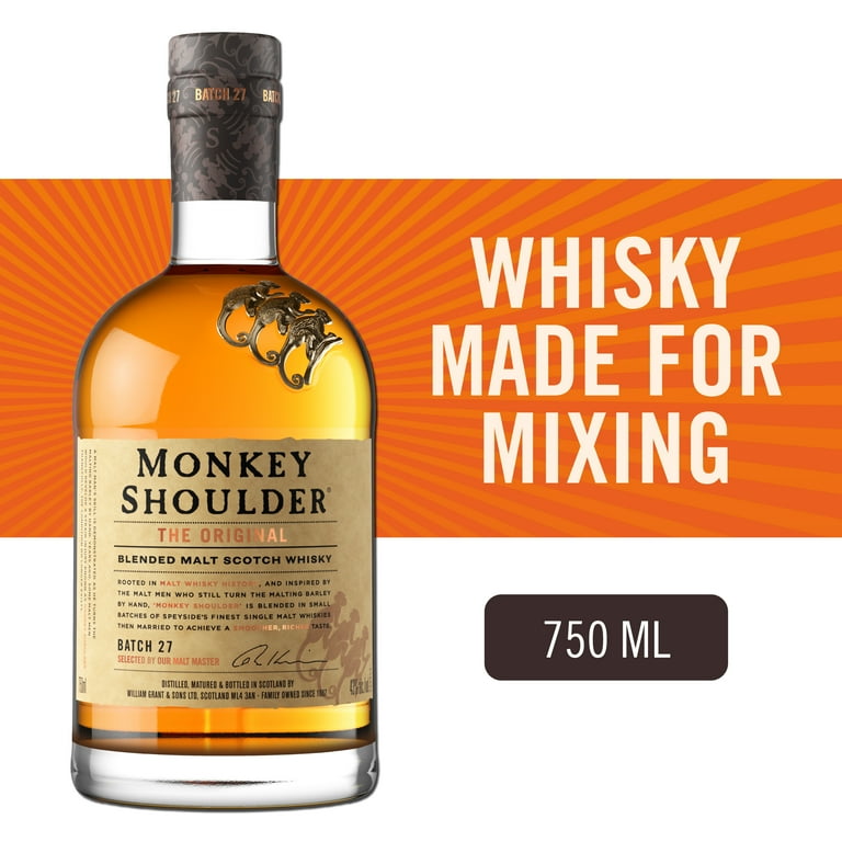 Monkey Shoulder Scotch Whisky, 750ml Glass Bottle, 43% ABV Monkey Shoulder Scotch Whisky, 750ml Glass Bottle, 43% ABV