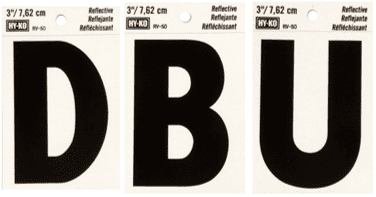 Hy-Ko 3 inch Reflective Vinyl Letter N, Self-Adhesive Sticker, Weather-Resistant
