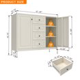 thumbnail image 6 of 40.16'' Steel Storage Sideboard Buffet Cabinet, Freestanding Accent Cabinet with 4 Drawers & 2 Doors, Adjustable Shelves Console Cabinet for Living Room, Kitchen, Entryway, Hallway(Beige), 6 of 19