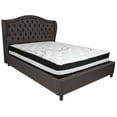 thumbnail image 2 of Flash Furniture Valencia Tufted Upholstered Queen Size Platform Bed in Dark Gray Fabric with Pocket Spring Mattress, 2 of 4