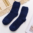 thumbnail image 2 of 1 Pair Men Fuzzy Socks Thick Warm Floor Sleep Socks Soft Plush Cozy Casual Mid-Calf Socks Winter Indoor Home Lounge Socks for Adult Men, 2 of 3