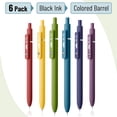 thumbnail image 2 of - Retractable Gel Pens, 6 Pack, Vintage Color Barrels, Black Ink, Fast Dry, Fine Point 0.5mm, Cute and Aesthetic for Journaling, 2 of 9