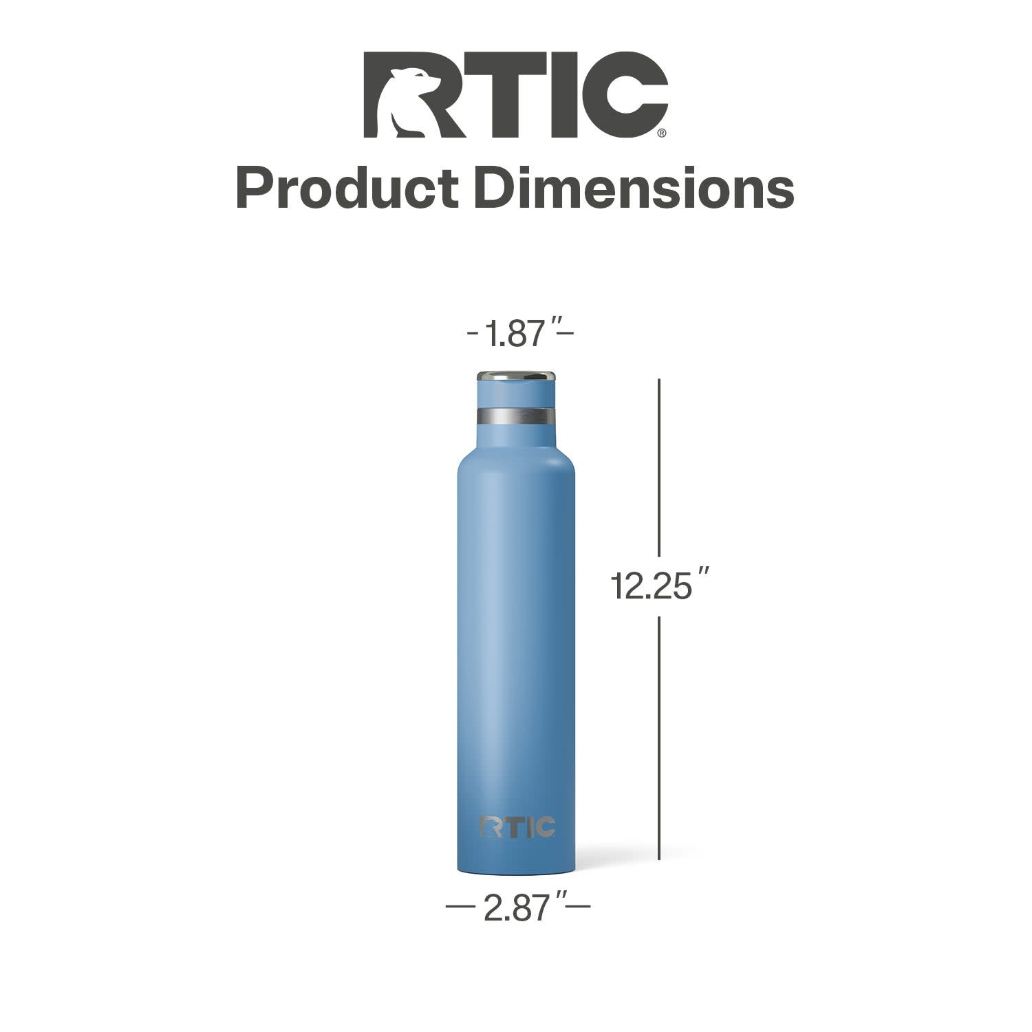 RTIC 26 oz Ceramic Lined Insulated Journey Water Bottle, Leak-Proof Lid, Denim
