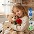 thumbnail image 4 of Guvpev Adorable Teddy Bear Plush with Rose, 9" Soft and Cuddly Stuffed Animal for Girlfriend, Wife, Friends, Anniversary & Graduation Gifts, Tan, 4 of 12