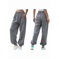 thumbnail image 3 of Women'S High Waisted Sweatpants Workout Active Joggers Pants Baggy Lounge Bottoms Dark Gray M, 3 of 7