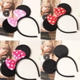 thumbnail image 2 of Diademas negras con orejas de Mickey para niña, lazos encantadores, diademas de fiesta para bebé, diademas de Minnie, lentejuelas para el cabello, favores de Navidad felices, 2 of 4