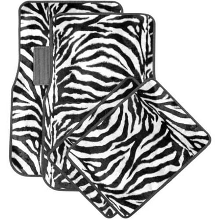 OxGord Front & Back Seat Zebra/Tiger Stripe Carpet Mats for for Car/Truck/Van/SUV