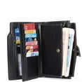 thumbnail image 3 of Leather Women's Wallets,Multi-Function Slim Bifold Zipper Clutch Purse,Large Capacity Card Holder with RFID/Black, 3 of 6