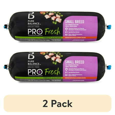 (2 pack) Pure Balance Pro+ Fresh Small Breed Dog Food, Chicken with Peas & Carrots Recipe, 1.5 lb