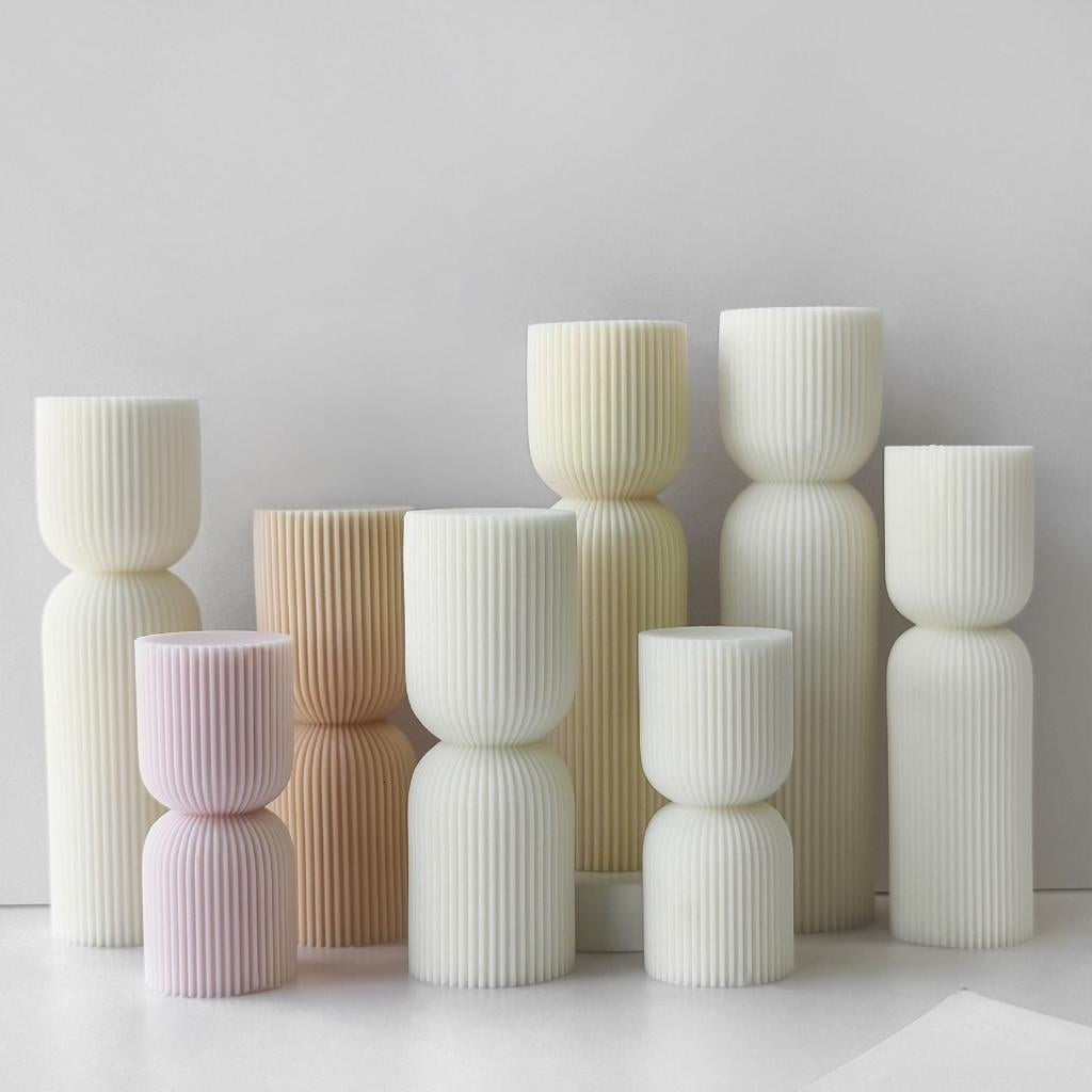 Creative Striped Silicone Mold for Making Scented Candle Home Decoration Mould