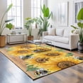 thumbnail image 3 of Large Area Rugs 5'x8', Sunflower Carpet Runner Indoor Outdoor Rugs Home Decor Aesthetic, Green Botanical Yellow Floral Vintage Non Slip Mats Washable Accent Rug for Living Room Bedroom, 3 of 8