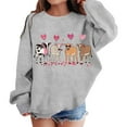 thumbnail image 3 of Cow Sweatshirt Valentines Hoodies for Girls Love Heart Graphic Tees Color Grey Size 8-9 Years, 3 of 4