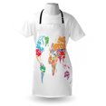 thumbnail image 3 of World Map Apron World Map with Names of the Countries Europe America Africa Asia Graphic Style, Unisex Kitchen Bib Apron with Adjustable Neck for Cooking Baking Gardening, Multicolor, by Ambesonne, 3 of 3