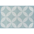 thumbnail image 3 of 2x3 Water Resistant, Small Indoor Outdoor Rugs for Patios, Front Door Entry, Entryway, Deck, Porch, Balcony | Outside Area Rug for Patio | Aqua, Geometric | Size: 2' x 3', 3 of 8