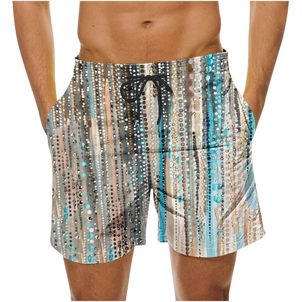 Puntoco Pantalones Cortos Para Hombre Con Bolsillo Con Cordón Y Estampado, Color Naranja Xl